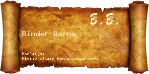 Binder Barna névjegykártya